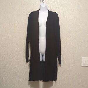 89th & Madison black long sleeve long open front cardigan sweater